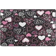 thumbnail image 4 of SKYSONIC Heart Pattern Black Non-Slip Area Rug, Sweet Valentines Day Floor Carpet Comfort Floor Mats Decor for Indoor Front Porch Living Room Bedroom Kitchen, 36"x24", 4 of 5