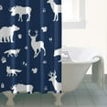 thumbnail image 4 of Dark Blue Christmas Animal Pattern Shower Curtain 36"x72" ,Bathroom Decorative Shower Curtains Set with 12 Hooks,Modern Waterproof Washable Shower Curtain, 4 of 6