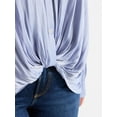 thumbnail image 4 of Terra & Sky Women's Plus Twist Front Blouse with Long Sleeves, Sizes 0X-5X, 4 of 5