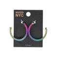 thumbnail image 2 of Madden NYC Women's Fashion Rainbow Pavé Tube Hoop Earrings, 2 of 3