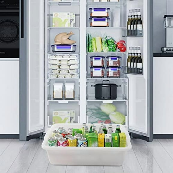 Zopnny Pack of 4 Plastic Plastic Bus Tub, Large  Utility Bus Boxes Set, 32 L, White