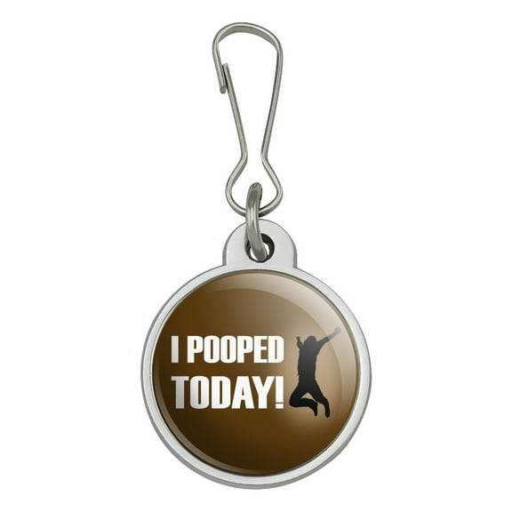 I Pooped Today Jumping for Joy Jacket Handbag Purse Luggage Backpack Zipper Pull Charm