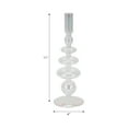 thumbnail image 4 of Decorative Glass Candle Holder for Taper Candles - Modern Candlestick Holder with Disc and Sphere Design for Table Decor - Pair with Gold Centerpieces for Tables and Living Room Display - 11", Clear, 4 of 12