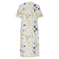 thumbnail image 6 of Summer Savings Clearance Dezsed Women's Casual Summer T Shirt Dresses Casual Floral Print Short Round Neck Sleeve Pocket Midi Flowy Dress with Pockets, 6 of 9