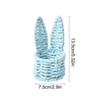 thumbnail image 2 of RKSTN Hand-Woven Rabbit Ears Mini Storage Basket Easter Egg Basket Desktop Multicolor Creative Storage Small Basket Blue, 2 of 5