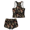 thumbnail image 5 of Xoenoiee Mushroom Butterfly Moon Leaves Print Girls Tankini Swimsuits Two Piece Tummy Control Bathing Suit with Swim Shorts Swimwear with Removable Pads, 12-13 Years, 5 of 7