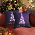 thumbnail image 2 of Lights Christmas Tree Nature Purple Winter Sparkle - Throw Pillow Cover Case Size 18x18 Inches One Sided Print, 2 of 6