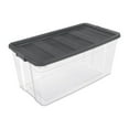thumbnail image 1 of Sterilite 189 L Stacker Box, Large Durable Clear Plastic Storage Bin with Latch Lid, Dark Gray, 1 of 7