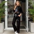 thumbnail image 3 of Yuyamidu Women's Tracksuits 2 Piece Outfits Matching Lounge Sets Loungewear Cute Dachshund Tops Bottoms Set Drawstring Sweatshirt Wide Leg Sweatpants Sweatsuit for Yoga Running Skiing Dancing, 3 of 7