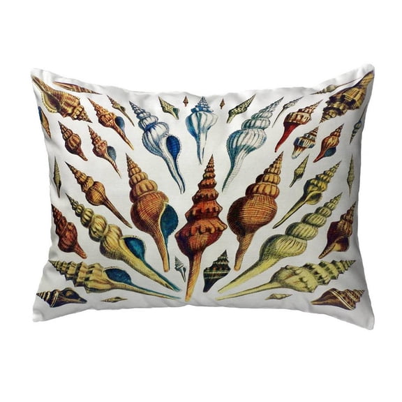 Betsy Drake Interiors Multi Shells Antique Print Small Noncorded Pillow