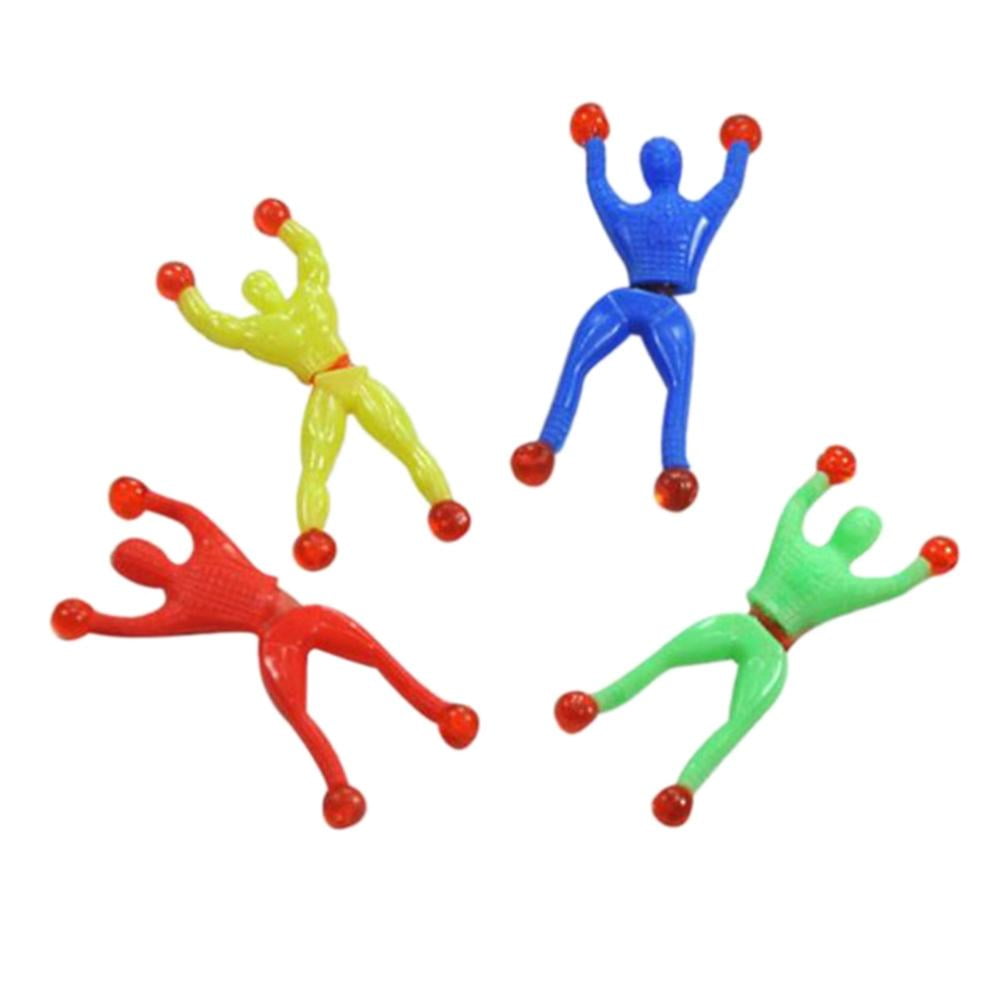 4 Arañas Trepadoras De Pared – Juguete Divertido De Plástico Con Ventosas Para Niños – Colores Aleatorios