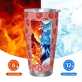 thumbnail image 5 of Haiem Red Strawberry Printed 20oz Straight Skinny Car Cups With Insulated Cup Sleeve Portable Handle, Sports Travel Coffee Mug, Stainless Steel, Insulated-Without Straw, 5 of 8
