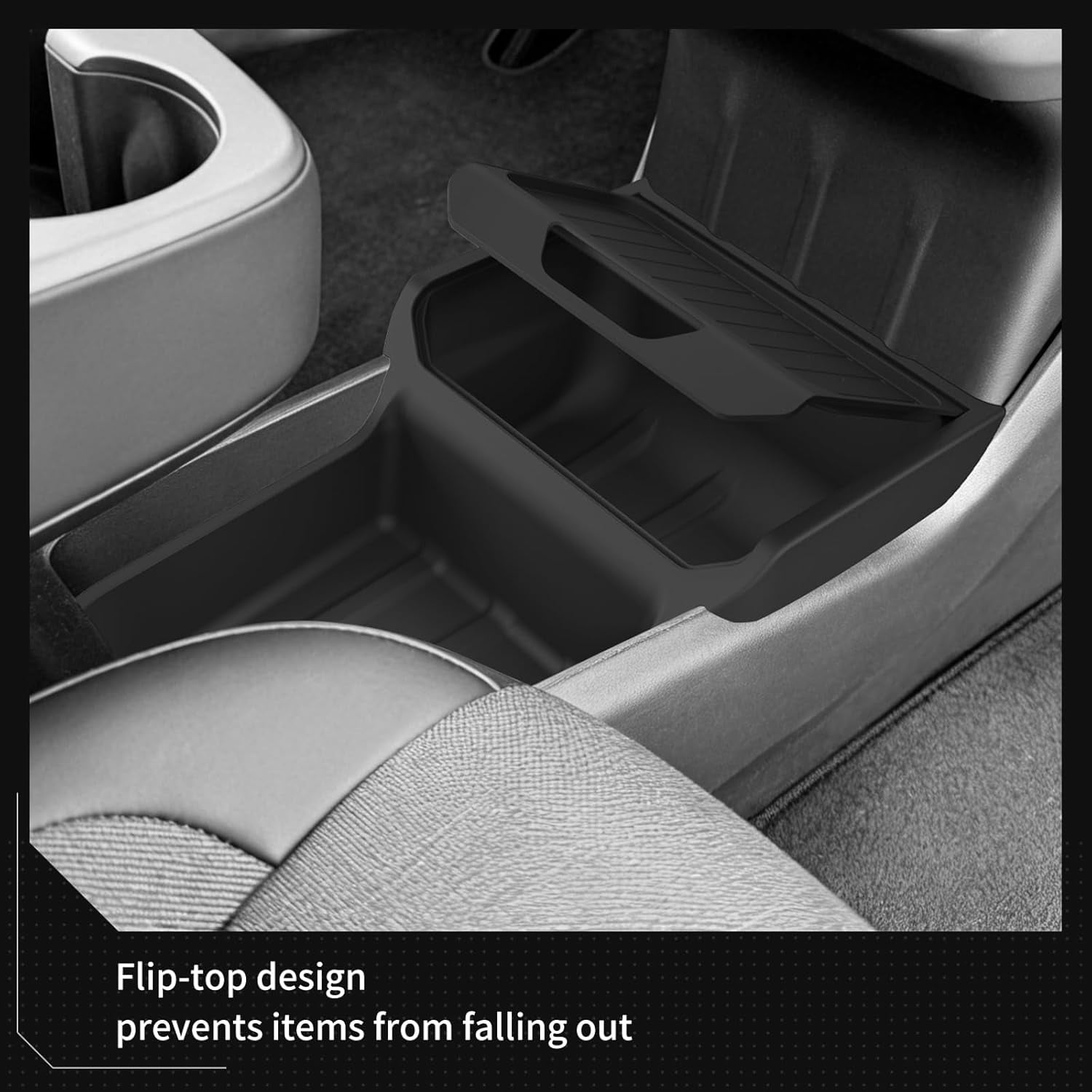 Lower Center Console for Tesla Model Y Juniper Standard Version 2026 2025 Lower Storage Organizer Accessories Interior Storage Insert Tray TPE Black
