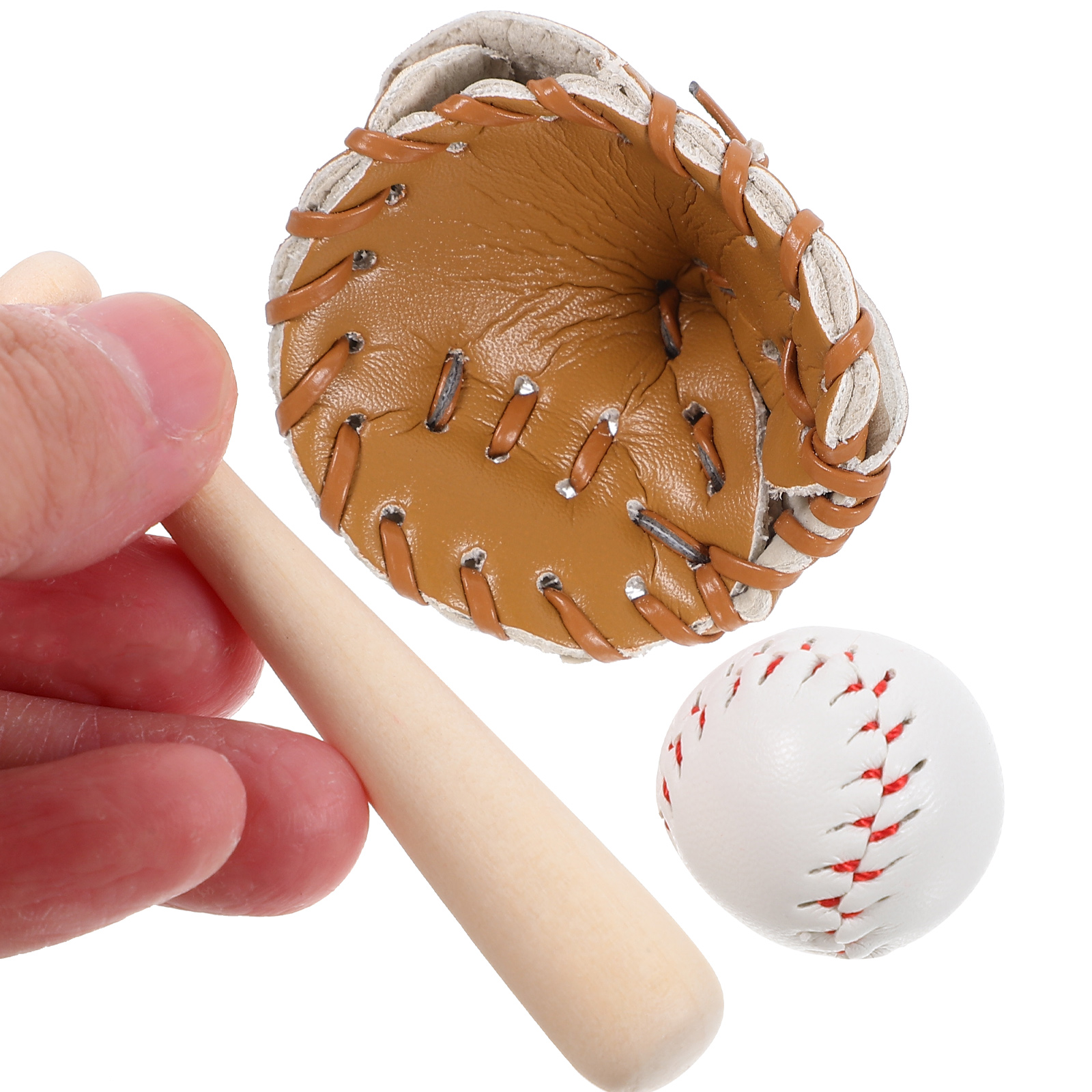 Mini Juego De Béisbol En Miniatura – Set De Bate, Pelota Y Guante Para Decoración De Tartas, Exposiciones Y Casas De Muñecas, Regalo Para Fans Del Béisbol