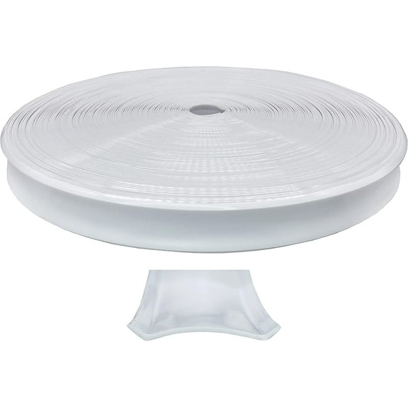 White Vinyl 1" Insert Molding Trim Screw Cover RV Camper Travel Trailer (100 ft)