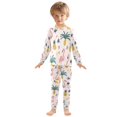 thumbnail image 6 of FORMRS Long Sleeve Top and Pants Pajama Set for Niños 2-Piece Sleepwear, Sizes 18M-8Y, Flamingo Pattern, 6 of 6