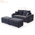 thumbnail image 5 of Modern Corduroy Upholstered Sofa Loveseat Modular Couch with Storage Ottoman and Cup Holders for Living Room Bedroom Apartment, 5 of 9