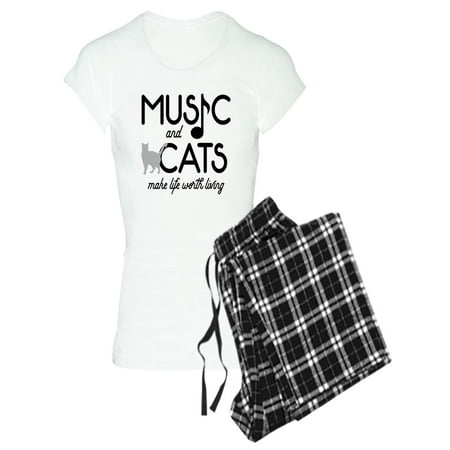 

CafePress - Music And Cats - Women s Light Pajamas