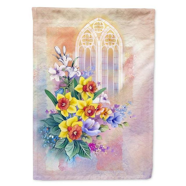 Carolines Treasures APH3935GF Church Window & Daffodils Garden Size Flag