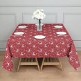thumbnail image 3 of Red Christmas Deer and Snowflake Pattern Square Tablecloth,Waterproof Square Table Cover,Wipeable Spillproof Washable Table Cover for Home Kitchen Party Decor 52"x52"(132x132cm), 3 of 6