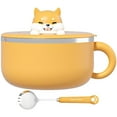 thumbnail image 2 of Yvsxxv 1200ml Ramen Bowl Cute Dog Stainless Steel Instant Noodle Bowl with Lid and Spork Speedy Ramen Cooker Soup Bowls for Home Office Dorm, 2 of 7