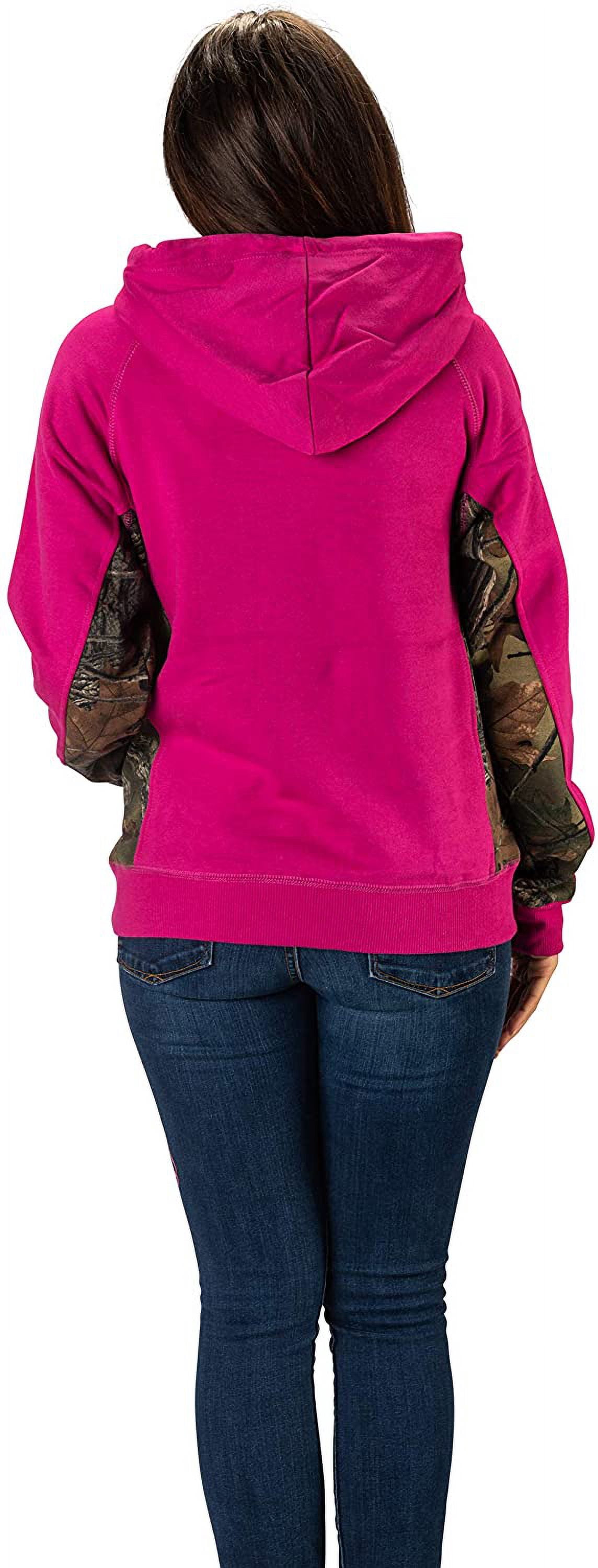 Trail Crest Women's Camo Hooded Sweatshirt Large Rose