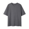 thumbnail image 2 of Camisas de Manga Corta de los Hombres Color Sólido de Ajuste Cuello Redondo Tops Casuales, Verano Y Primavera, Camisas Casuales de los Hombres, 2 of 6