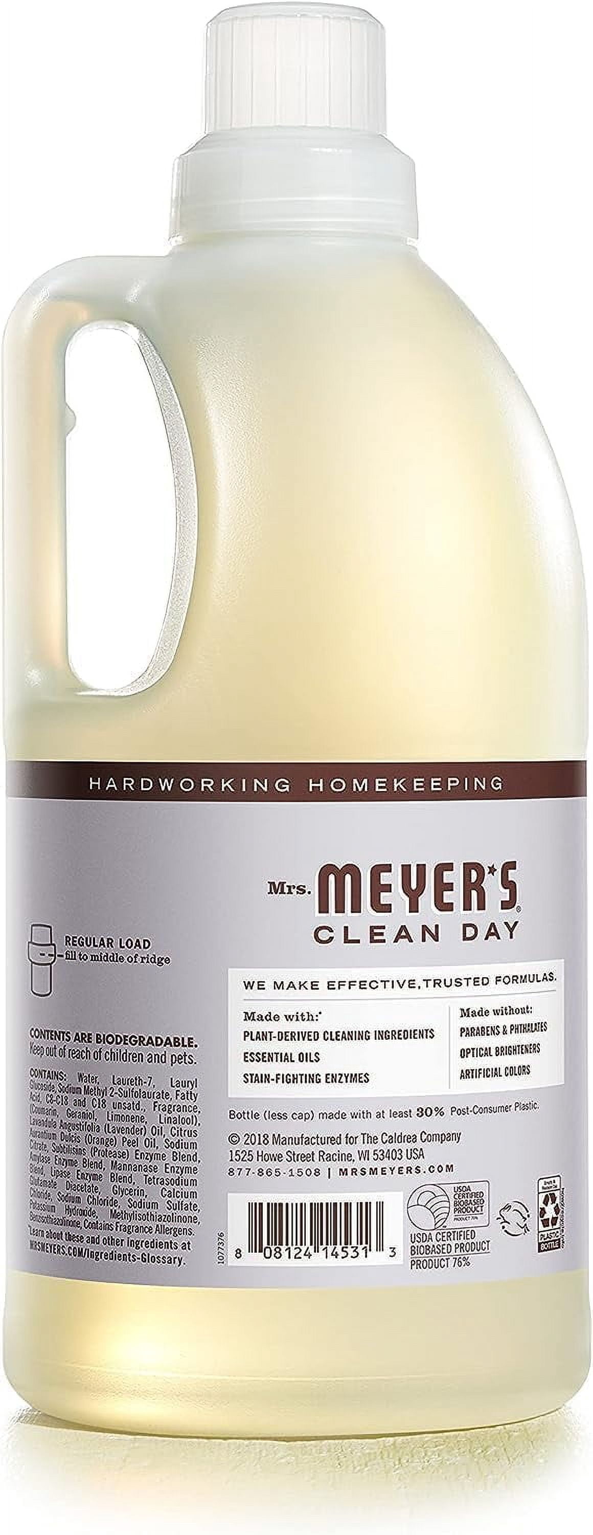 Mrs. Meyer’s Clean Day Lavender Laundry Detergent Concentrated Loads Per Bottle 64 Fl Oz (Pack of 5)
