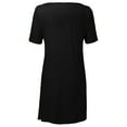 thumbnail image 3 of WBQ Womens Short Sleeve Sleepshirt Soft Nightdress Comfy Nightgown With Removable Chest Pads, 3 of 6