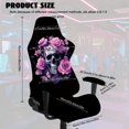 thumbnail image 5 of SCRAWLGOD Skull Rose Butterfly Print Violet Black Print 4 Pieces Gaming Chair Cover, Breathable Computer Chair Cover with Armrest Covers Washable Slipcover for Gaming Rotating Chair with Elastic Band, 5 of 7
