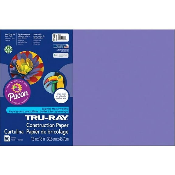 12 x 18 in. Tru Ray Heavyweight Construction Paper, Violet - 50 Sheet - Pack of 3