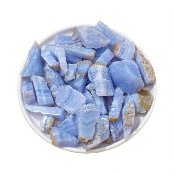 Zhuge 100g natural crystal raw stone blue patterned crushed stone 2-3cm blue patterned stone handle piece crushed stone fragrance stone decorative ornament