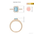 thumbnail image 4 of ANGARA Natural Emerald-Cut Aquamarine Engagement Ring with Diamond Halo in 14K Rose Gold for Women (Size-7x5mm) | March Birthstone, Anniversary, Jewelry Gift for Women | Natural Aquamarine Ring, 4 of 9