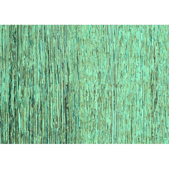 Ahgly Company Indoor Rectangle Abstract Turquoise Blue Modern Area Rugs, 4' x 6'