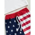 thumbnail image 6 of Wassery 4th of July Baby Boys Independence Day Outfits Cow Letters Print Short Sleeve Crew Neck T-shirt and Stars Stripes Shorts 2Pcs Toddle Summer Casual Outfit Set 0-3T, 6 of 8