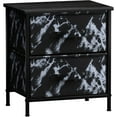 thumbnail image 1 of Sorbus 2 Drawers Nightstand Chest End-Table - Black Frame Black Marble, 1 of 9