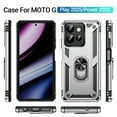 thumbnail image 2 of Dteck Case for Motorola Moto G Power 5G 2025/Moto G Play 2025,Shockproof Ring Stand Case Military Grade Silicone + PC Dual Layer Protection Armor Back Cover,Silver, 2 of 7