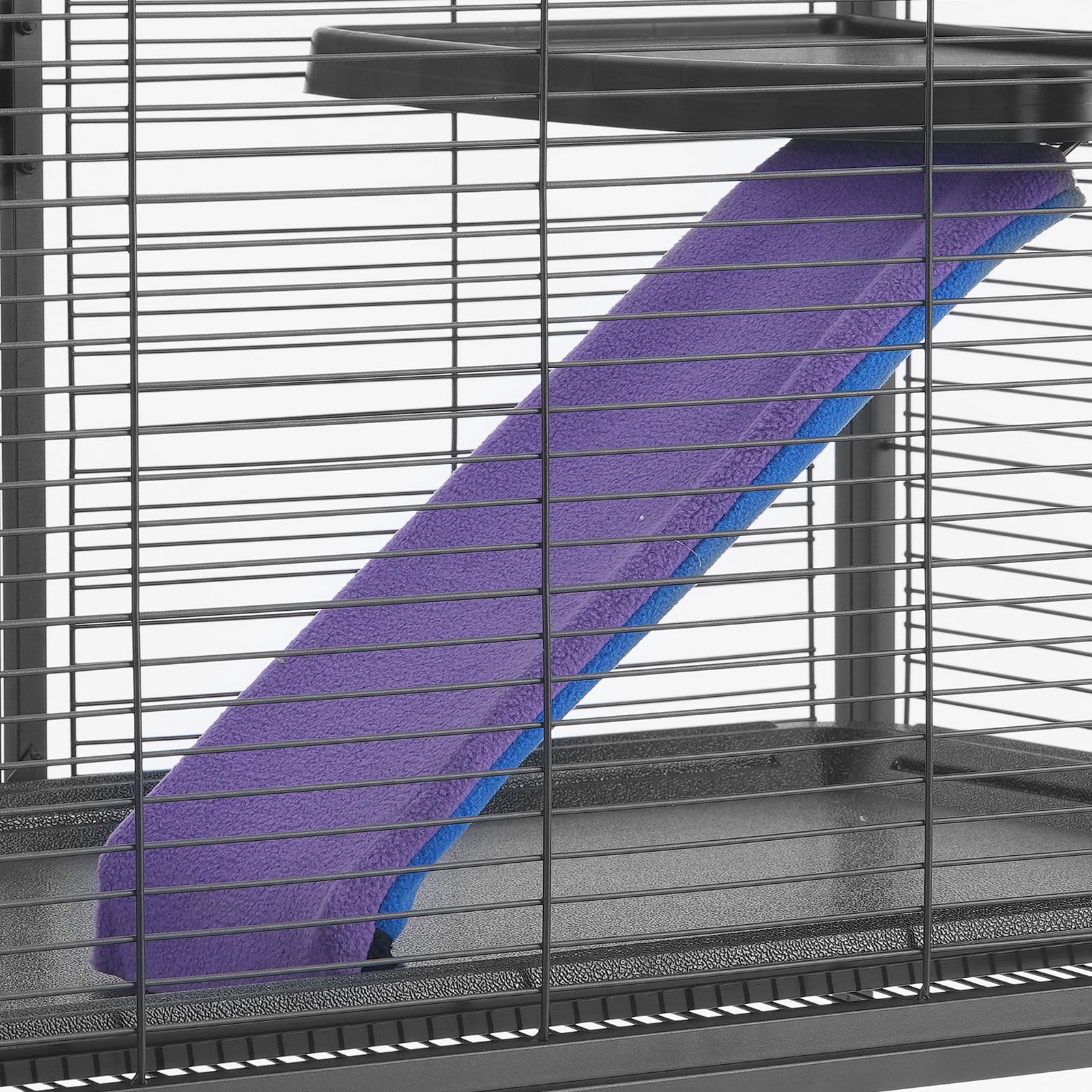 36" Metal Small Animal Cage 2-Tier Rolling Ferret Cage with Tray A Ramp