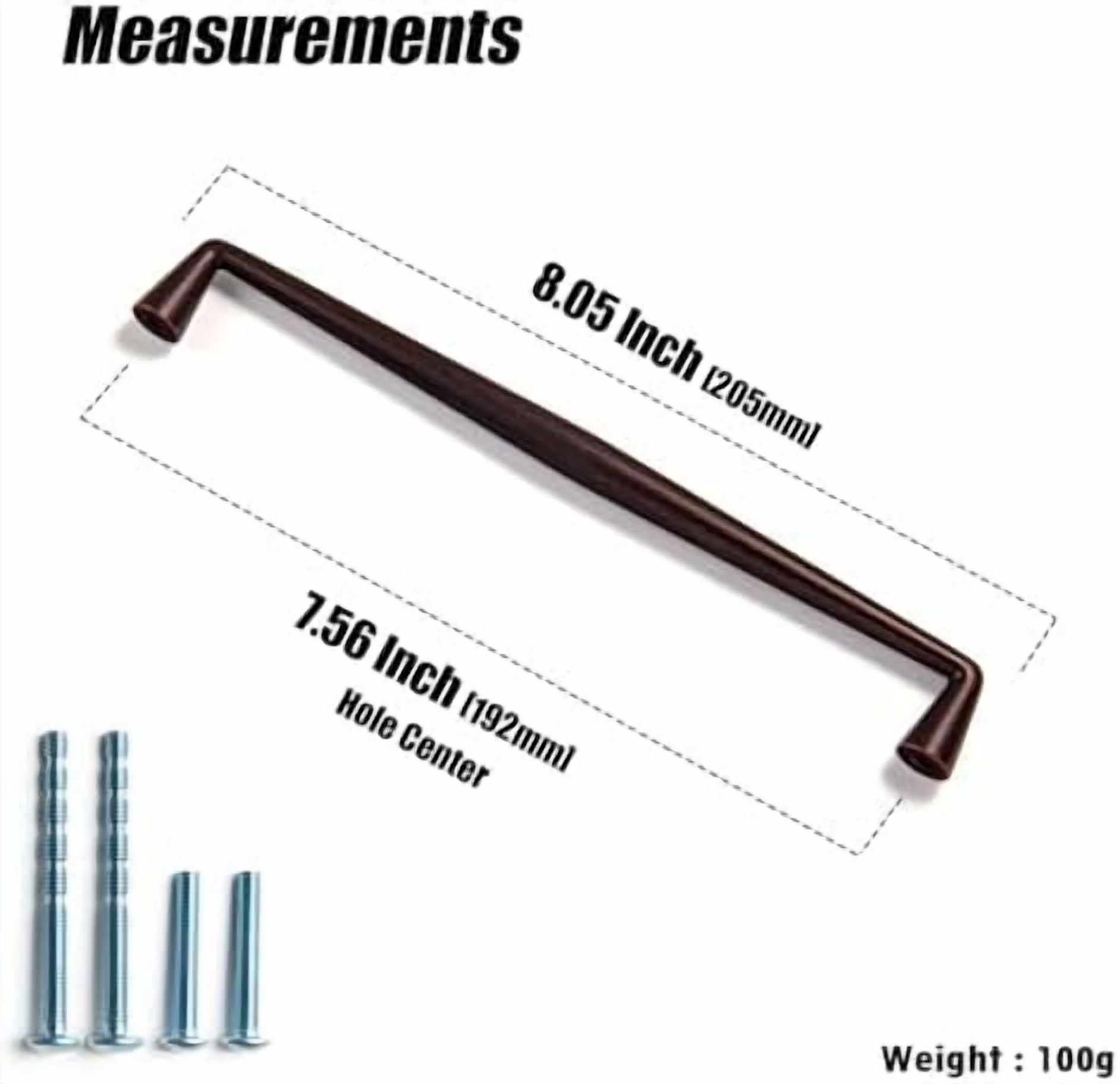 Antique Oil Rubbed Bronze Zinc Alloy Cabinet Handles - 7.56''(192mm) Hole Center Affordable Luxury Cabinet Pull Hardware for Bedroom, Kitchen, 6 Pack……