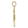 thumbnail image 2 of 14K Two-Tone Gold Charm Pendant 18 mm 14 With Rhodium Diamond-Cut Cross, 2 of 4