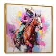 thumbnail image 2 of Designart "Lone Rider Cowboy in Pop Art" People Framed Wall Art - International Brown Cowboys Living Room Framed Canvas Art, 2 of 6