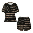 thumbnail image 4 of Lsque American Flag with Desert Camouflage Women's Short-Sleeved Pajama Set - 2 Piece Soft and Lightweight Sleepwear Set-X-Large, 4 of 9