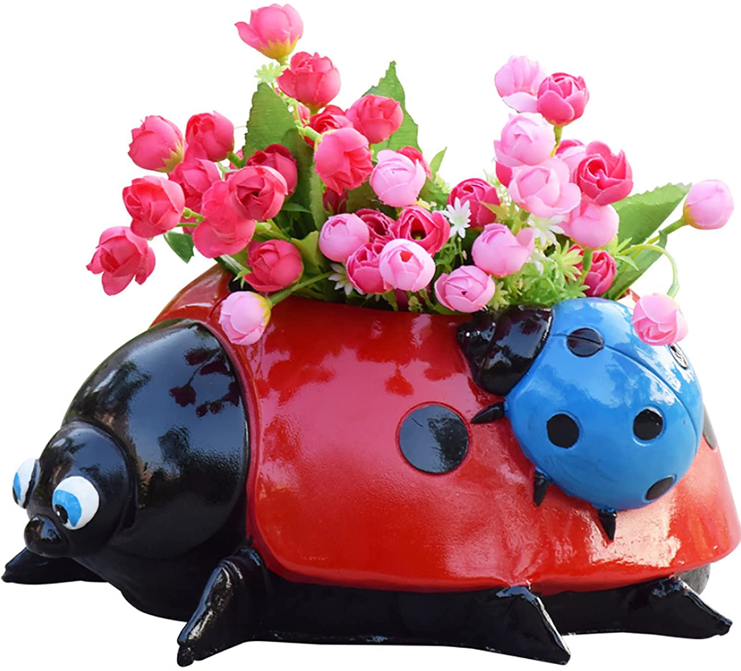 Resin Ladybugs Flower Pot Garden Decorations, Simulation Animal Ladybugs Flower Pot,Outdoor and Garden Decor Patio Yard Planter Flower Pot Indoor or Outdoor Decorations (Red) - image 2 of 7