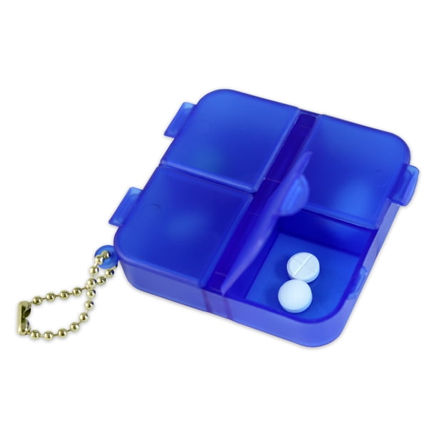 Miami CarryOn BPA Free Travel Pill Box 4 Slot Medicine Pill Organizer