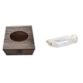 thumbnail image 1 of Caja de pañuelos de madera, dispensador de pañuelos faciales, organizador, bandeja para toallas de mano, soporte para servilletas, funda para caja de, 1 of 8
