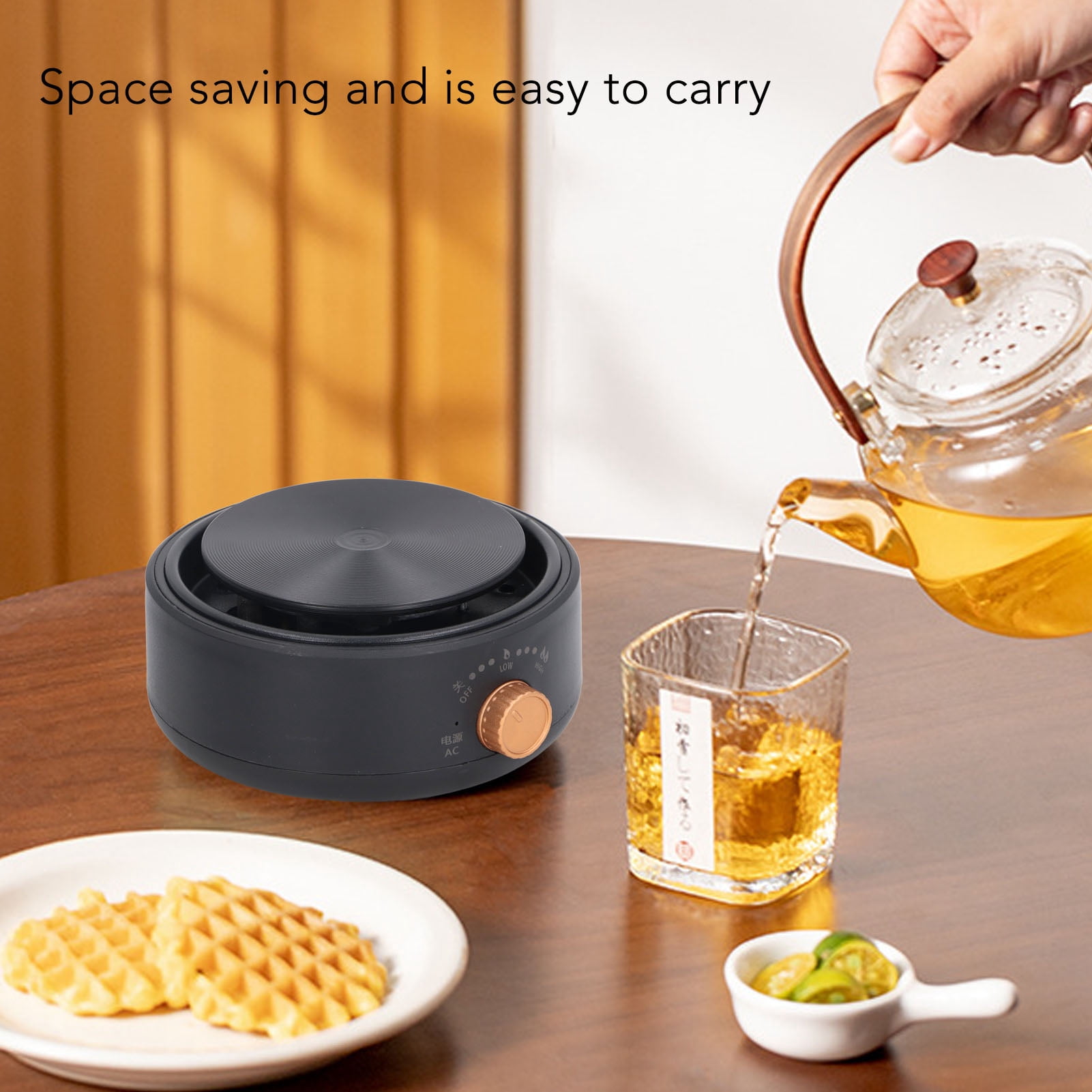 Nieyigj 500W Electric Single Burner Countertop Stove, Portable Multifunction Hot Plate for Small Spaces, Black (19x16x8 in / 48.3x40.6x20.3 cm)