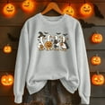 thumbnail image 2 of Halloween Sweatshirts for Women Funny Witch Hat Pumpkin Face Print Long Sleeve Shirts Fall Winter Casual Crew Neck Loose Blouses, 2 of 5
