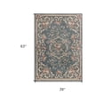 thumbnail image 5 of 3'x5' Slate Blue Floral Indoor Area Rug, 5 of 9