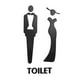 thumbnail image 5 of Placas de puerta de baño para hombres y mujeres Signos Símbolos posterior autoadhesivo Signos de baño Señalización de puerta de baño , negro mayimx baño, 5 of 9