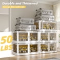 thumbnail image 3 of EnHomee 250QT Storage Bins with Wheels Clear Plastic Storage Bins with Lids 5 Pack Stackable Storage Bins for Closet Organizers and Storage, 3 of 10
